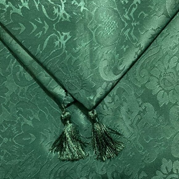 Holly Homes Table Runner Silky Holiday Christmas Green Damask 13 in x 72 in - Picture 5 of 13